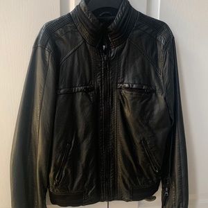 Men’s Calvin Klein Retro  Knit Leather Bomber Sz. M